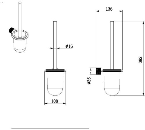 Ершик для унитаза Allen Brau Priority 4.0 6.31С09-BN никель браш