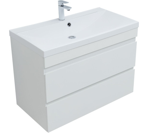 Тумба под раковину Aquanet Нота New 90 белый глянец