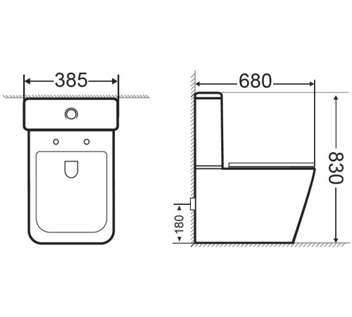 Чаша напольного унитаза Aquanet Rimless Tavr-C1 BL-103N-TPT
