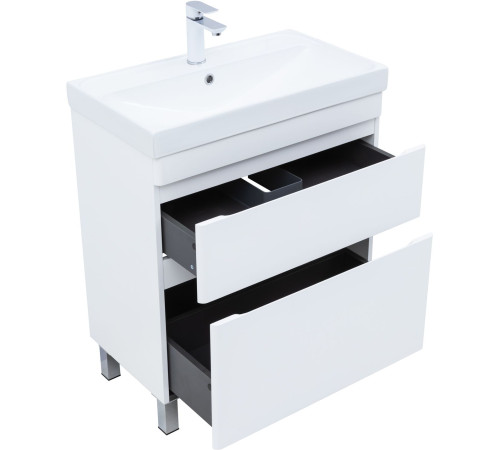 Тумба под раковину Aquanet Слим 70 напольная, белый сатин