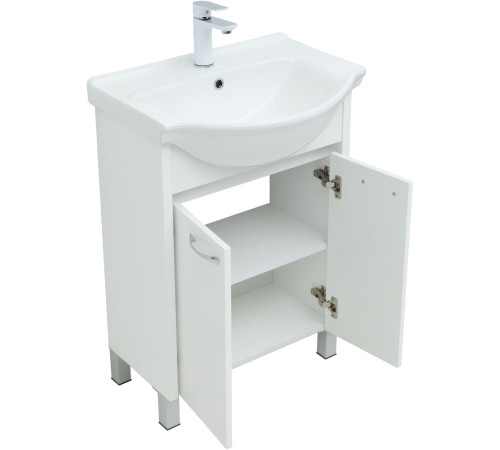 Тумба под раковину Aquanet Донна 60 белый глянец