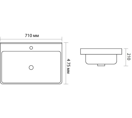 Раковина Aquanet Ирис 70 черная матовая