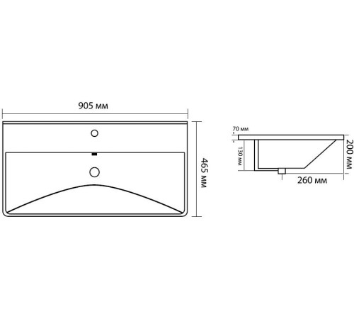 Раковина Aquanet Ирис 90 черная матовая