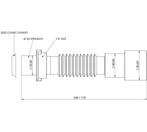 Гибкое соединение Aquanet 32 x 40/50мм