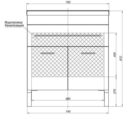 Мебель для ванной Aquanet Верона 75 белый (напольный 1 ящик 2 дверцы)
