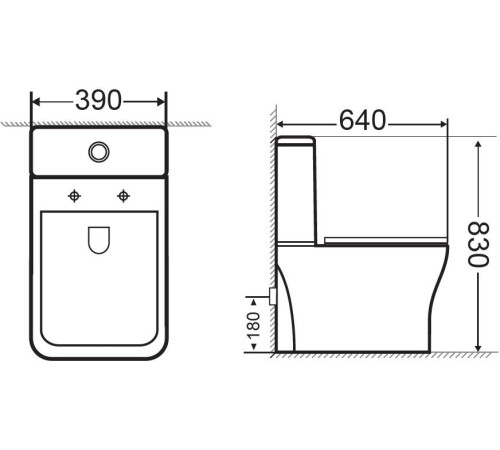 Сливной бачок Aquanet Cube 2-C-1 CL-12288-1