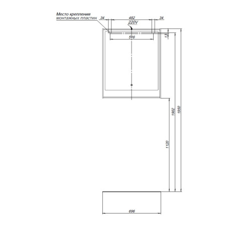 Зеркало Aquanet Милан 70 белый глянец