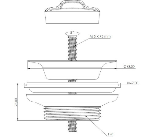 Водослив для умывальника Aquanet