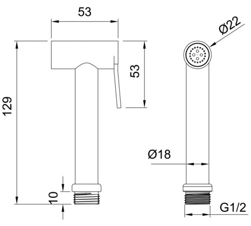 Гигиеническая лейка Allen Brau Priority 5.31028-31 черный матовый