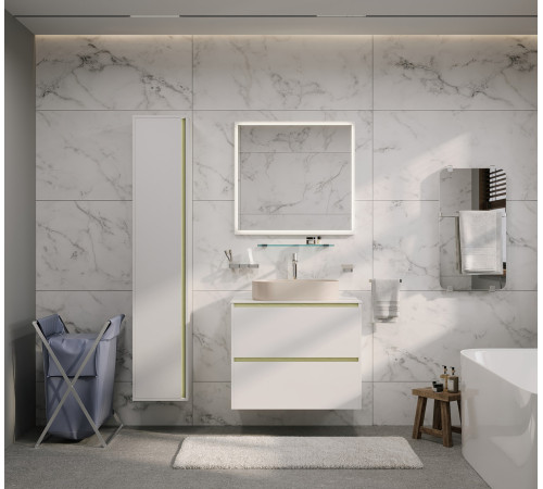 Тумба под раковину Allen Brau Activity 80 1.34004.WM белый матовый/черный браш