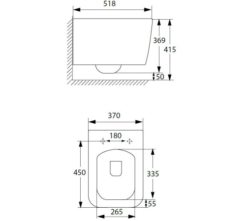 Чаша подвесного унитаза Allen Brau Liberty 4.33007.20 белый