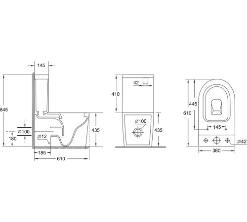 Унитаз с бачком напольный Aquanet Rimless Atago 2.0 C1 LX-2904