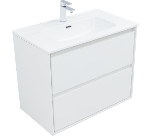 Тумба под раковину Aquanet Милан 80 белый глянец