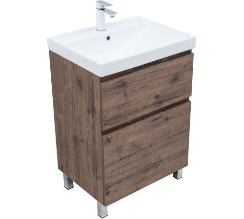 Тумба под раковину Aquanet Алвита New 60 напольная, дуб веллингтон табак