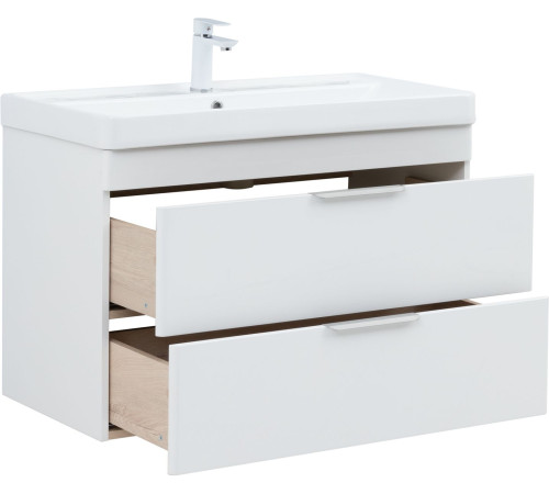 Тумба под раковину Aquanet Ирис New 90 белый глянец