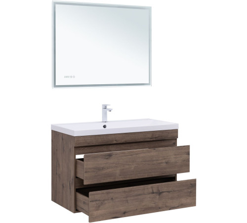 Тумба под раковину Aquanet Нота New 100 дуб веллингтон табак