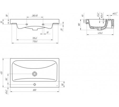 Раковина Cersanit Moduo 80 S-UM-MOD80/1