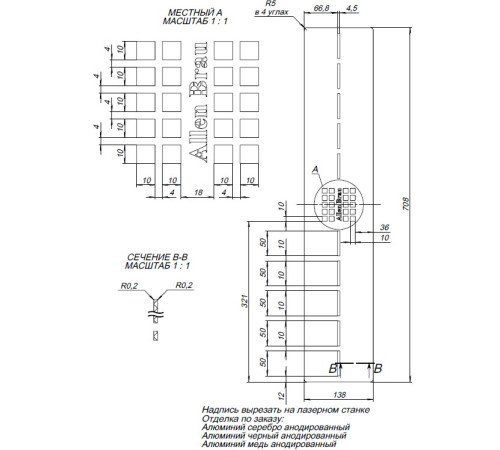 Накладка для сифона Allen Brau Infinity 8.210N4-BBA черный браш