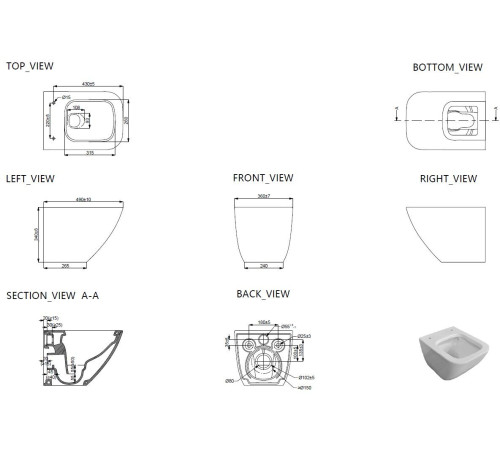 Чаша подвесного унитаза Allen Brau Liberty 4.33012.20 белый