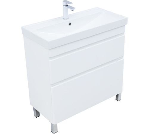 Тумба под раковину Aquanet Слим 80 напольная, белый сатин
