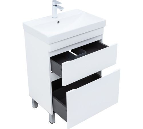 Тумба под раковину Aquanet Слим 60 напольная, белый сатин