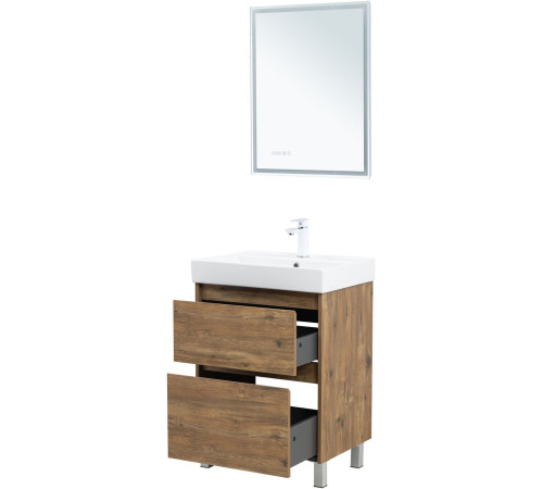 Тумба под раковину Aquanet Nova Lite 2.0 60 напольная, дуб рустикальный