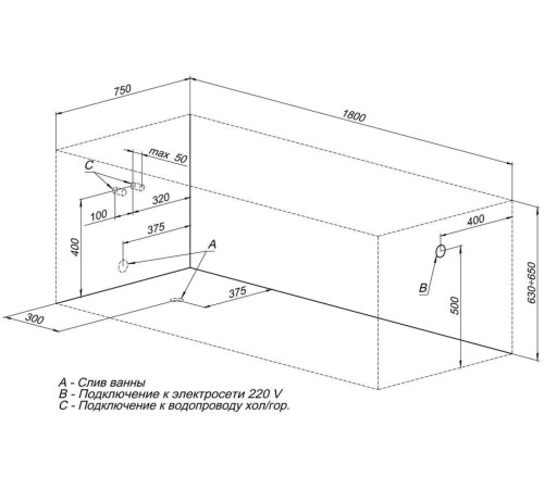 Акриловая ванна Aquanet Viola NEW 180x75