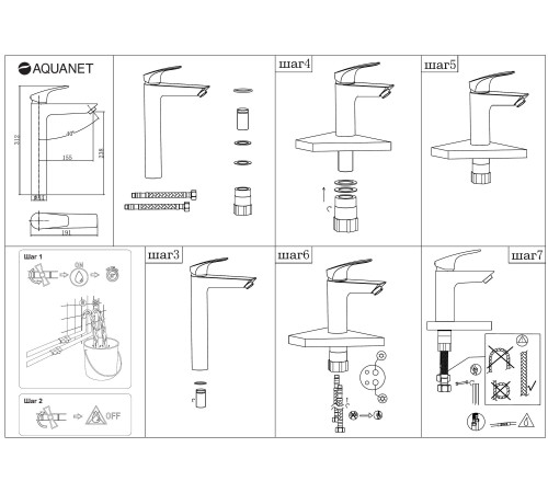 Смеситель для раковины Aquanet Static Black AF330-11B