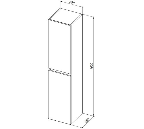 Шкаф-пенал Aquanet Вега 2.0 35 черный