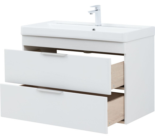 Тумба под раковину Aquanet Ирис New 90 белый глянец