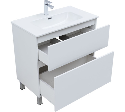 Тумба под раковину Aquanet Вега 80 напольная, белый глянец