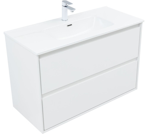 Тумба под раковину Aquanet Милан 100 белый глянец