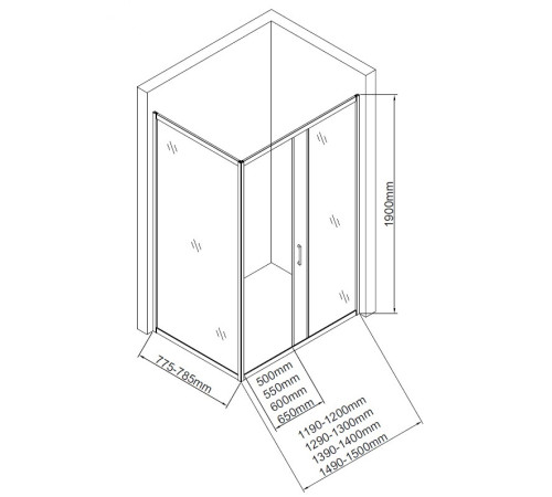 Боковая стенка Aquanet SP-0800A 80, прозрачное стекло