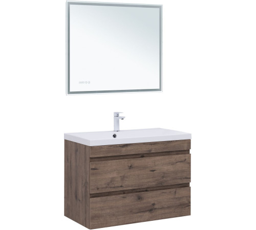 Тумба под раковину Aquanet Нота New 90 дуб веллингтон табак