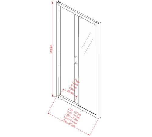 Душевая дверь Aquanet Alfa NAA6121 130, прозрачное стекло