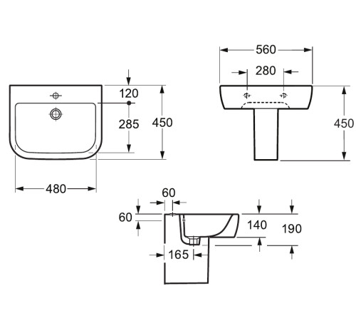 Раковина Allen Brau Infinity 56 4.21007.20 белый глянец