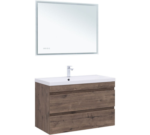 Тумба под раковину Aquanet Нота New 100 дуб веллингтон табак