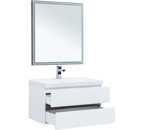 Тумба под раковину Aquanet Беркли 80 белый/дуб рошелье