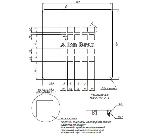 Накладка для сифона Allen Brau Priority 8.310N1-BA серебро браш