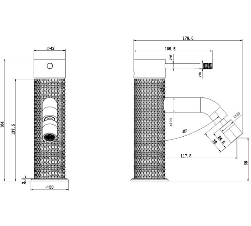 Смеситель для биде Allen Brau Priority 4.0 5.31С04-BN никель браш