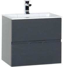 Тумба с раковиной Aquanet Алвита 60 серый антрацит