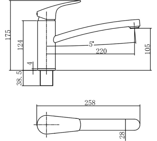 Смеситель для кухни Aquanet Static AF330-40C