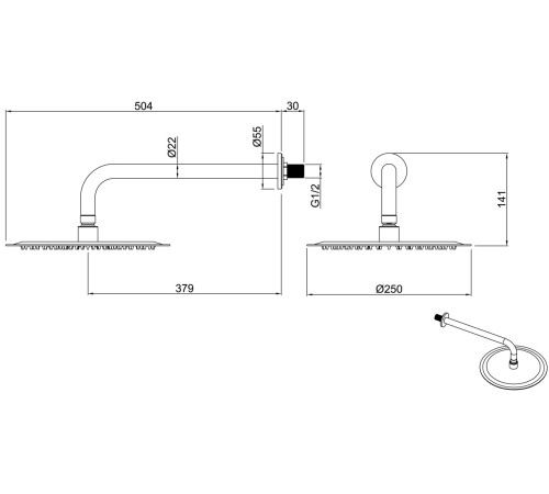 Верхний душ Allen Brau Priority 5.31017-MG графит браш