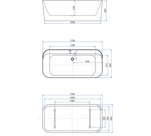 Акриловая ванна Allen Brau Infinity 1 170x80 2.21001.21/PWM