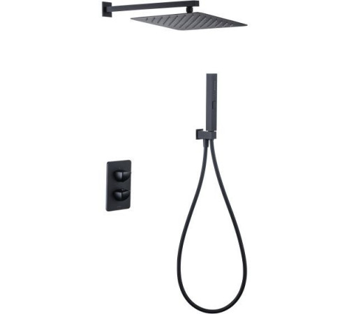 Душевой комплект Allen Brau Infinity 5.21016-31 (с внутренней частью, 2 выхода) черный матовый