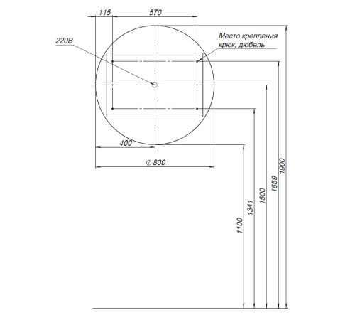 Зеркальный шкаф Aquanet Оптима 80 белый, с LED подсветкой