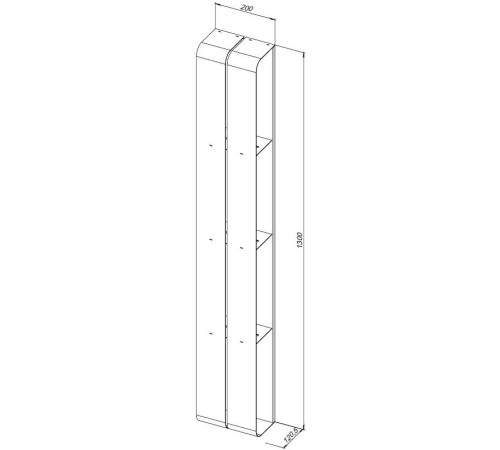Полка Aquanet Магнум 20x130 белая матовая, вертикальная