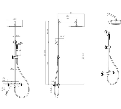 Душевая стойка Allen Brau Fantasy 5.11001-BN никель браш