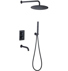 Душевой комплект Allen Brau Priority 5.31014-31 (с внутренней частью, 3 выхода) черный матовый