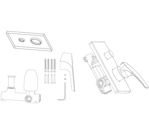 Смеситель для душа Aquanet Static AF330-51С (с внутренней частью)